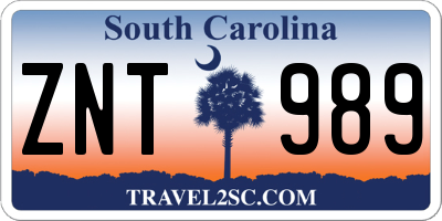 SC license plate ZNT989