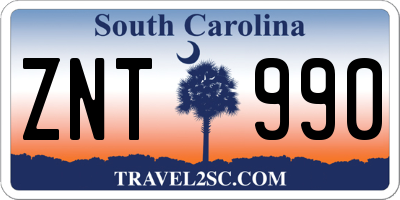 SC license plate ZNT990