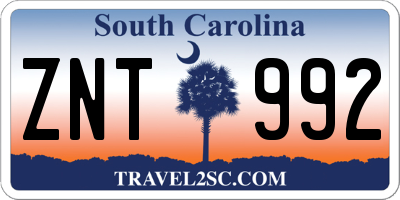 SC license plate ZNT992