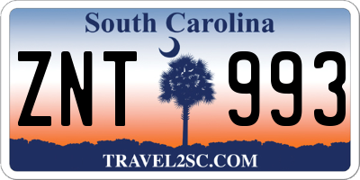 SC license plate ZNT993