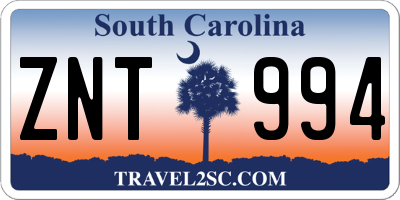 SC license plate ZNT994