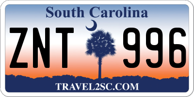 SC license plate ZNT996