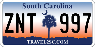 SC license plate ZNT997
