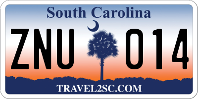 SC license plate ZNU014