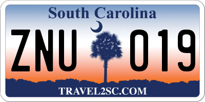 SC license plate ZNU019