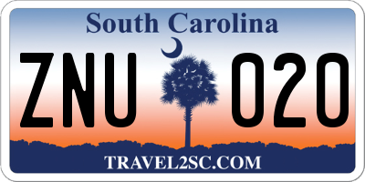 SC license plate ZNU020