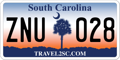 SC license plate ZNU028