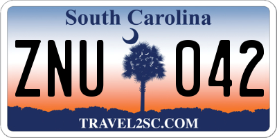 SC license plate ZNU042