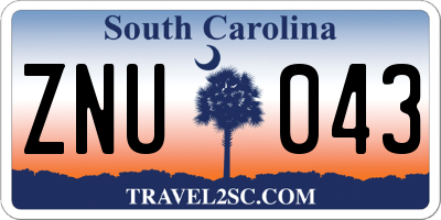 SC license plate ZNU043