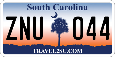 SC license plate ZNU044
