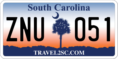SC license plate ZNU051