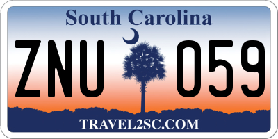 SC license plate ZNU059