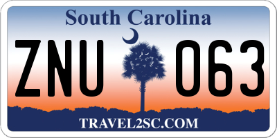 SC license plate ZNU063
