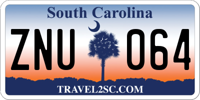 SC license plate ZNU064