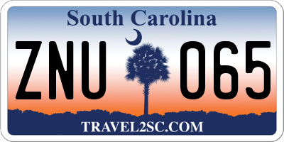 SC license plate ZNU065