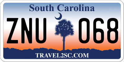 SC license plate ZNU068