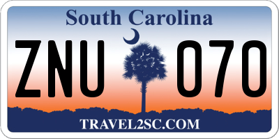SC license plate ZNU070