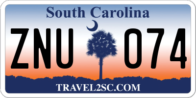 SC license plate ZNU074