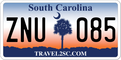 SC license plate ZNU085