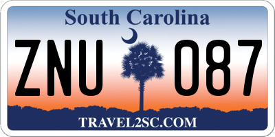 SC license plate ZNU087