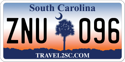 SC license plate ZNU096