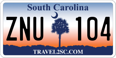 SC license plate ZNU104
