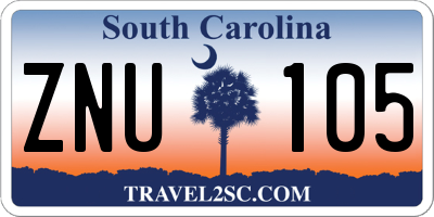 SC license plate ZNU105
