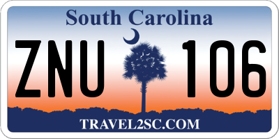 SC license plate ZNU106