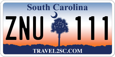 SC license plate ZNU111