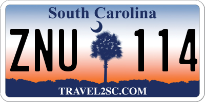 SC license plate ZNU114