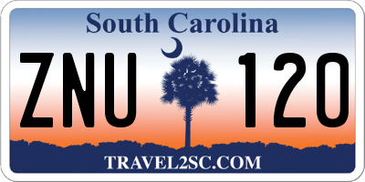 SC license plate ZNU120