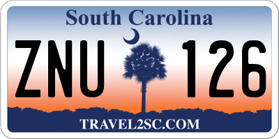 SC license plate ZNU126
