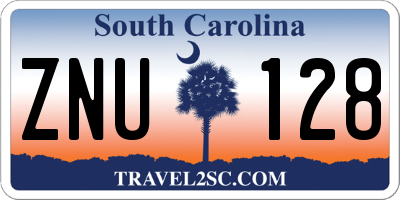 SC license plate ZNU128