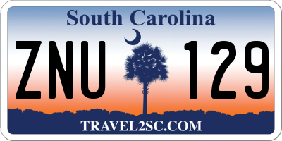 SC license plate ZNU129