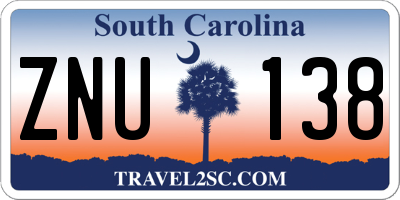 SC license plate ZNU138