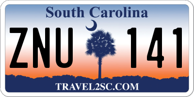 SC license plate ZNU141