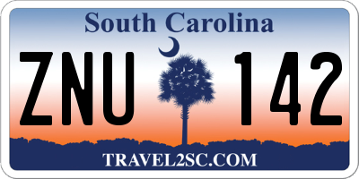 SC license plate ZNU142