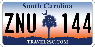 SC license plate ZNU144