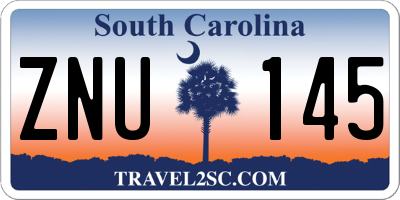 SC license plate ZNU145