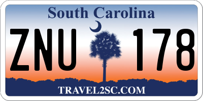 SC license plate ZNU178