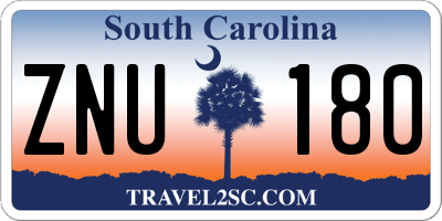 SC license plate ZNU180