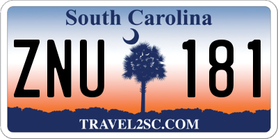 SC license plate ZNU181