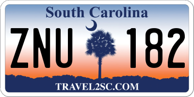 SC license plate ZNU182