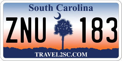 SC license plate ZNU183