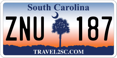 SC license plate ZNU187