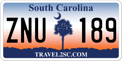 SC license plate ZNU189
