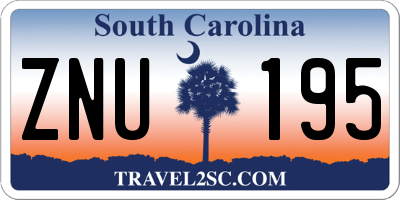 SC license plate ZNU195