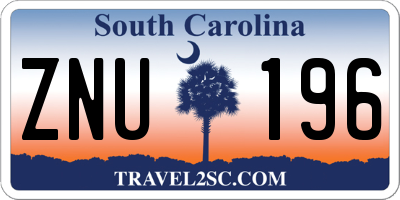 SC license plate ZNU196