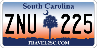 SC license plate ZNU225