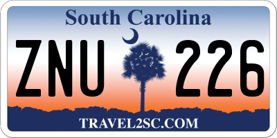 SC license plate ZNU226